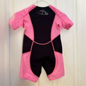 Aqua Pink and Black Rashguard Swimwear